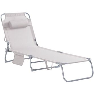 SoBuy SoBuy Sdraio pieghevole,lettino prendisole,schienale reclinabile,1 pezzo, Beige OGS35-MI