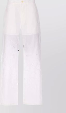 Marine Serre embroidered pockets wide leg trousers