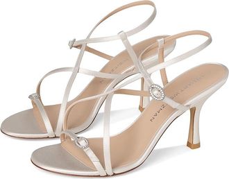 Stuart Weitzman Kensington Strappy Sandals 85 Womens Dress Sandals Cream : 10.5 M, Leather