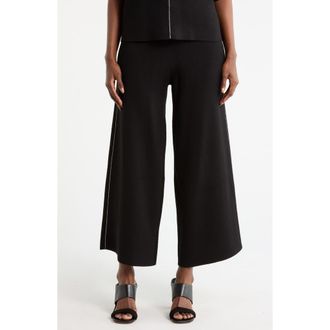 Max Studio Tipped Wide Leg Sweater Pants in Black /Ivory at Nordstrom Rack, Size X-Large