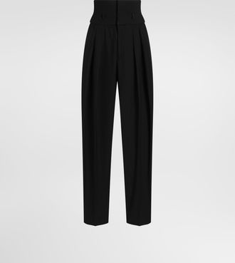 Dolce & Gabbana Pinstripe Wool Jacquard Trousers - Woman Pants And Shorts Black 36