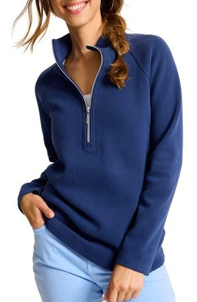 Tommy Bahama New Aruba Stretch Cotton Half Zip Pullover in Island Nav at Nordstrom, Size X-Small