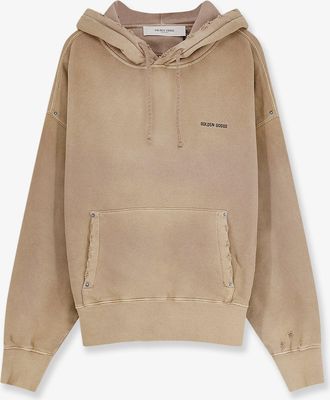 Golden Goose Felpa in cotone con logo ricamato frontale - GOLDEN GOOSE DELUXE BRAND - gender_Unisex