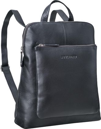 STILORD Dua Stylish 2-in-1 Backpack Handbag Leather for Women Medium-Large - Ideal as a Real Leather Daypack 13,6 Inch Laptop Rucksack - Retro Ladies Handbag 