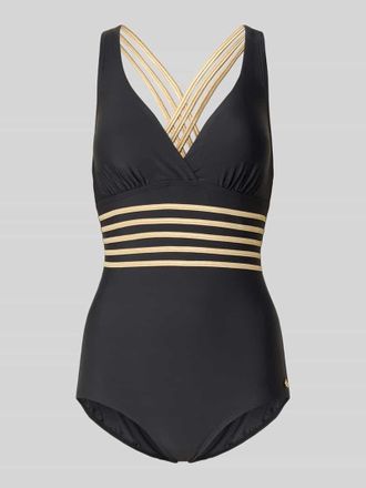 Lascana Slim Fit Badeanzug mit Raffunegn in Black, Gr&ouml;&szlig;e 38B