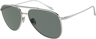 Giorgio Armani AR6152 301511 Womens Sunglasses Silver Size 57