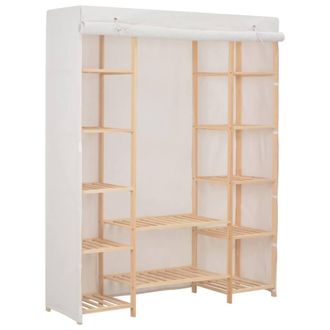 Berkfield Home Wardrobe White 135x40x170 cm Fabric | Size: 135 x 40 x 170 cm