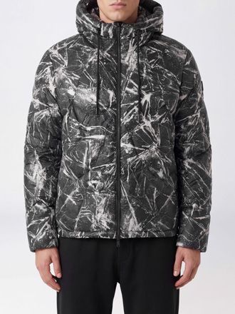 Moose Knuckles Abstract Print Hooded Down Jacket in Recycled Nylon