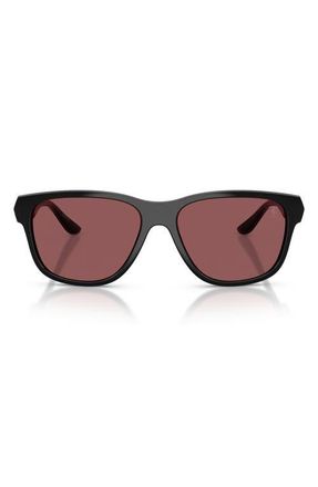 Ferrari 57mm Pillow Sunglasses in Black Shiny /Red Contrast Pro at Nordstrom