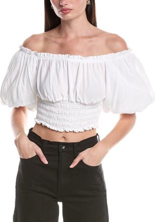 AFRM Afrm Mandy Off-The-Shoulder Smocking Woven Top