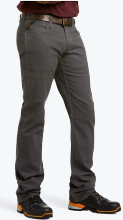 Ariat Mens Rebar M4 Relaxed Durastretch Made Tough Stackable Straight Leg Pants In Grey