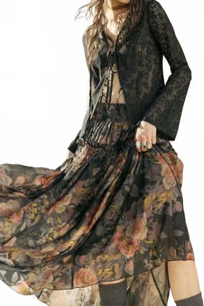 Promesa Floral-Print Smocked Drop-Waist Ruffle Maxi Skirt In Floral Print