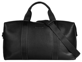 Bugatti Reisetasche BUGATTI ELSA, Damen, Gr. B/H/T: 46cm x 24cm x 22cm onesize, schwarz, Leder, leicht gl&auml;nzend, unifarben, Taschen Reisetasche, echt Leder