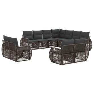 vidaXL Conjunto De Sof&aacute;s De Jard&iacute;n 11 Pcs Gris Y Gris Oscuro Vidaxl