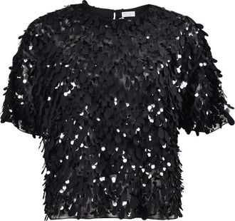Brunello Cucinelli Black Sequin Embellished Shirt, Size X-Small