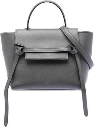 Celine Pre-owned Handbags, female, Gray, Size: ONE SIZE Pre-owned Leather Top Handle Bag