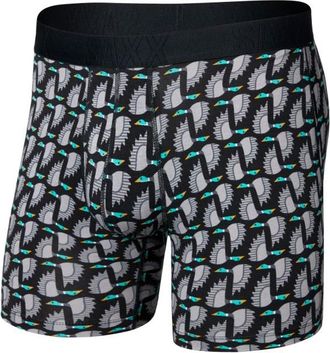 Saxx Droptemp Cooling Cotton Boxer Brief Fly Alltagsunterw&auml;sche f&uuml;r Herren | schwarz/grau