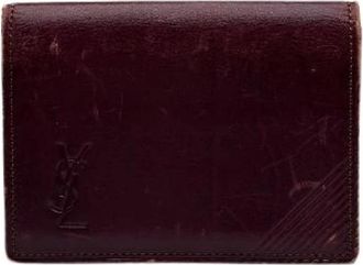 Saint Laurent Pre-owned Leren Portemonnee - Dames - Vintage Accessoires - Paars - ONE Size - Leer - Vintage