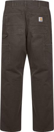 Carhartt Work in Progress Mens Brown Cotton Canvas Double Knee Jeans Trousers