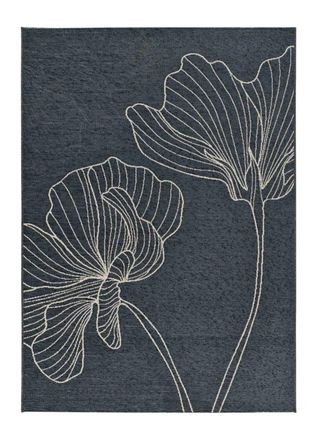 Atticgo Alfombra de exterior floral gris 154x230 cm