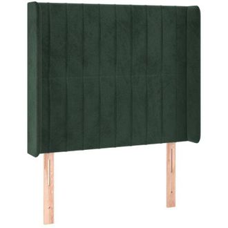 vidaXL Cabecero Con Orejas De Terciopelo Verde Oscuro 103x16x118/128cm Vidaxl