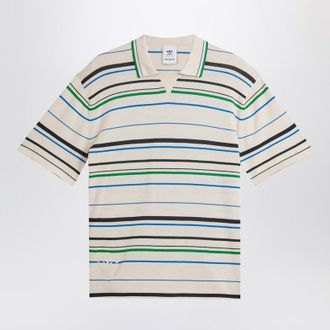 adidas Originals Striped Polo Shirt In Blend