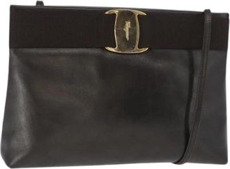 Ferragamo Pre-owned Leather Shoulder Bag - Dames - Vintage Schoudertas - Bruin - ONE Size - Leer - Vintage