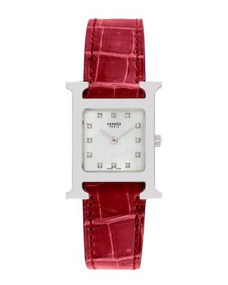 Herm&egrave;s Womens Heure H Diamond Watch, Circa 2000s (Authentic Pre-Loved)