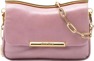 Miu Miu Pre-owned Cross Body Bags, female, Pink, Size: ONE SIZE Pre-owned Leather Crossbody Bag