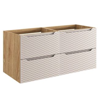 Petits Meubles Mueble bajo lavabo 4 cajones estratificado Beige marr&oacute;n
