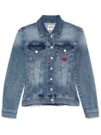 Moschino Giacca denim con applicazione - Blu
