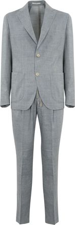 Eleventy Single-breasted Linen And Wool Suit