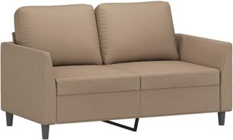 vidaXL Sof&aacute; de 2 plazas de cuero sint&eacute;tico color capuchino 120 cm Vidaxl