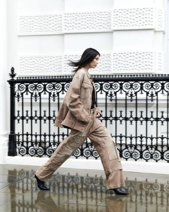 AllSaints Cotton Archie Wide Leg Denim Cargo Jeans, Size: 31