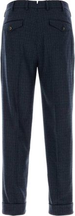 Pantaloni Torino Embroidered Stretch Wool Blend Trousers - Navy