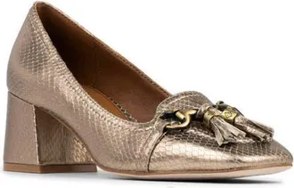 Donald J Pliner Nancie Leather Tassel Pump in Light Bronze at Nordstrom, Size 5.5