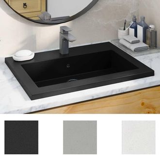 Berkfield Home Granite Basin 600x450x120 mm Black