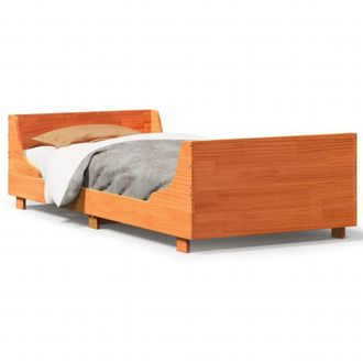 vidaXL Bed Frame without Mattress Wax Brown 75x190 cm Small Single Solid Wood Pine Vidaxl
