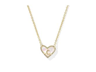 Kendra Scott Heart Letter M Short Pendant Womens Necklace Womens Necklace C, Brass/Gold-Plated