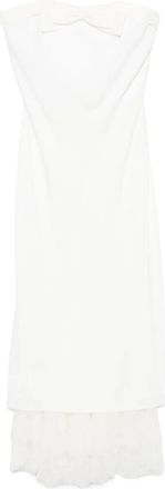 Alessandra Rich Abito midi con fiocco - Bianco