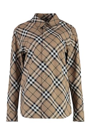 Burberry Womens Checked Cotton Shirt - Tan - Size EU 32 (Womens)