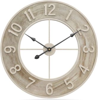 OEM Reloj De Pared Grande - 60 Cm, Dise&ntilde;o Elegante, Ideal Para Sala De Estar, Cocina, Porche, Pub, Bar, Restaurante, Madera, Estilo Vintage, Silencioso, S