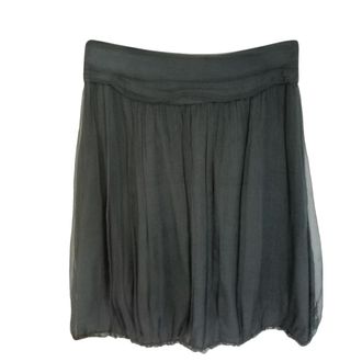 Burberry Black Chiffon Pleated Skirt Size M