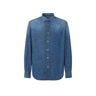 Jacob Cohen Stonewashed Denim Classic Fit Shirt - Heren - Spijkeroverhemden - Blauw - L - Denim - Overhemden