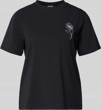 Vila T-Shirt mit Stitching Modell NORA in Black, Gr&ouml;&szlig;e XL