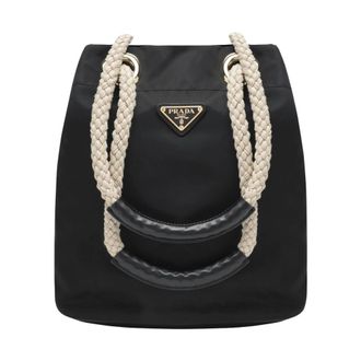 Prada Shoulder Bags, female, Black, Size: ONE SIZE Mariner Small Re-Nylon Bucket Bag