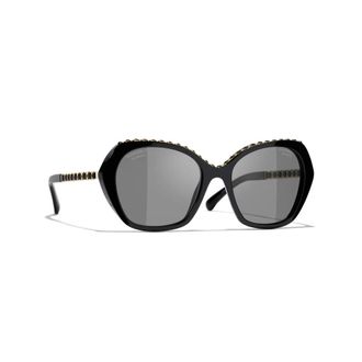 Chanel Butterfly Sunglasses - female - Chanel - Sunglasses - Black - 55 MM - Accessories