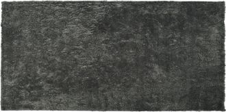 Beliani Alfombra Gris Oscuro 80 X 150 Cm Poli&eacute;ster Hecho A Mano Pelo Largo Evren