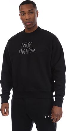 Off-white Mens Off White Neen Arrow Skate Crewneck Sweatshirt in Black-White Cotton - Size Small