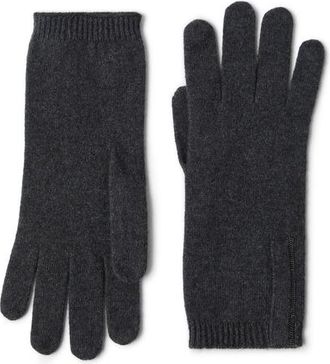 Brunello Cucinelli Knit gloves in Anthracite at Nordstrom, Size Medium